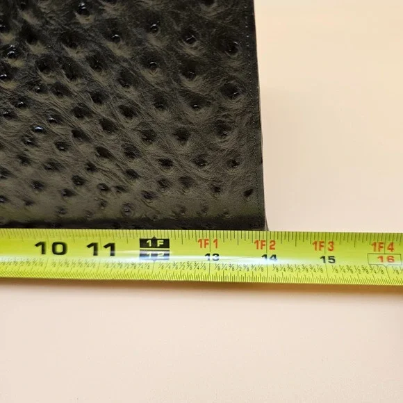 Andalossi Ostrich Embossed Leather Satchel Handbag With Lock‎ Charm and Dust Bag